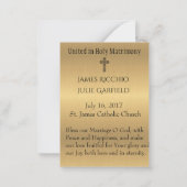 カトリック結婚式の引き出物ホーリーカード新郎新婦 ノートカード (裏面)