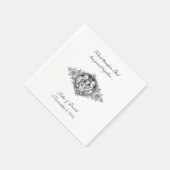 カトリック結婚式の引き出物ホーリーファミリーブラック&ホワイトN スタンダードカクテルナプキン (角)