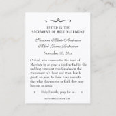 カトリック結婚式の引き出物ヴァージンメアリーイエズスホリーカード 名刺 (裏面)