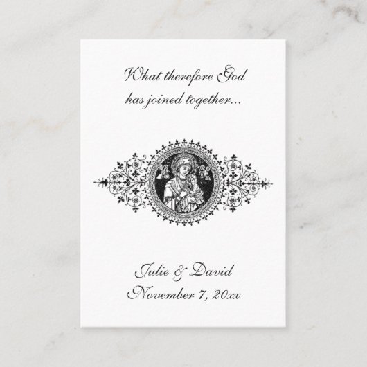 カトリック結婚式の引き出物ヴァージンメアリーメモブランス 名刺 (正面)