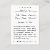 カトリック結婚式の引き出物ヴァージンメアリーメモブランス 名刺 (裏面)