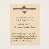 カトリック結婚式の引き出物新郎新婦神聖カード (裏面)