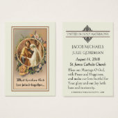 カトリック結婚式の引き出物新郎新婦神聖カード (正面&裏面)