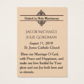 カトリック結婚式の引き出物新郎新婦神聖カード (裏面)