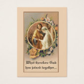カトリック結婚式の引き出物新郎新婦神聖カード (正面)