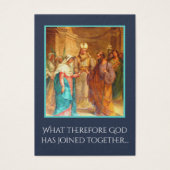 カトリック結婚式の引き出物新郎新婦神聖カード (正面)