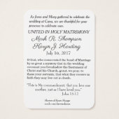 カトリック結婚式の引き出物神聖なカード結婚カナ (裏面)