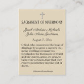 カトリック結婚式の引き出物神聖な家族の神聖なカード 名刺 (裏面)