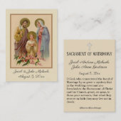 カトリック結婚式の引き出物神聖な家族の神聖なカード 名刺 (正面/裏面)