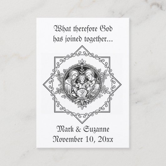 カトリック結婚式の引き出物神聖な家族の神聖なカード 名刺 (正面)