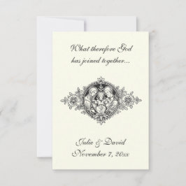 カトリック結婚式の引き出物神聖な家族の記憶 サンキューカード