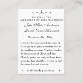 カトリック結婚式の引き出物神聖な家族の記憶 名刺 (裏面)