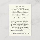 カトリック結婚式の引き出物神聖な家族の記憶 名刺 (裏面)