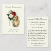 カトリック結婚式の引き出物神聖カード 名刺 (正面/裏面)