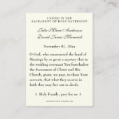 カトリック結婚式の引き出物神聖カード 名刺 (裏面)