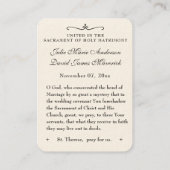 カトリック結婚式の引き出物聖テルセ記念バス 名刺 (裏面)