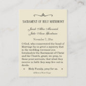 カトリック結婚式の引き出物聖札 名刺 (裏面)