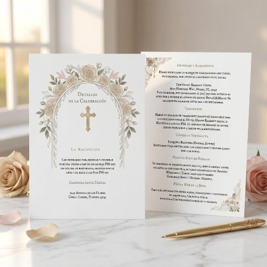 カトリック結婚式の詳細カード エンクロージャーカード