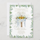 カトリック結婚式招待状ひまわりクロス 招待状 (正面)