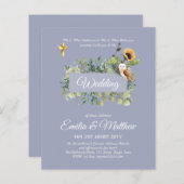 カトリック結婚式招待状エレガントフローラモダン (正面/裏面)