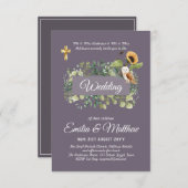 カトリック結婚式招待状エレガントフローラモダン (正面/裏面)