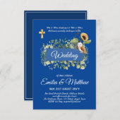 カトリック結婚式招待状エレガントフローラモダン (正面/裏面)