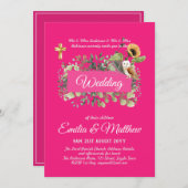 カトリック結婚式招待状エレガントフローラモダン 招待状 (正面/裏面)