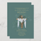 カトリック結婚式招待状エレガント 招待状 (正面/裏面)