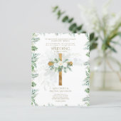 カトリック結婚式招待状ホワイトローズクロス (スタンド正面)