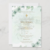 カトリック結婚式招待状植物学 招待状 (正面)