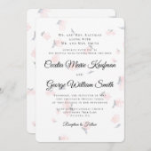 カトリック結婚式招待状水彩花 招待状 (正面/裏面)