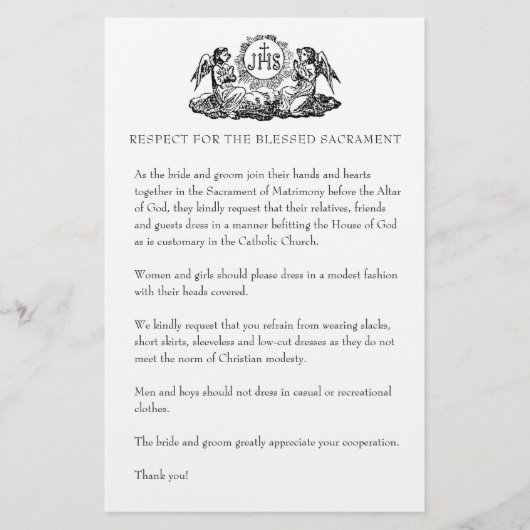 カトリック結婚教会の質素な礼拝服S 便箋 (正面)