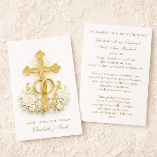 カトリック結婚祈祷カード ゴールドクロス