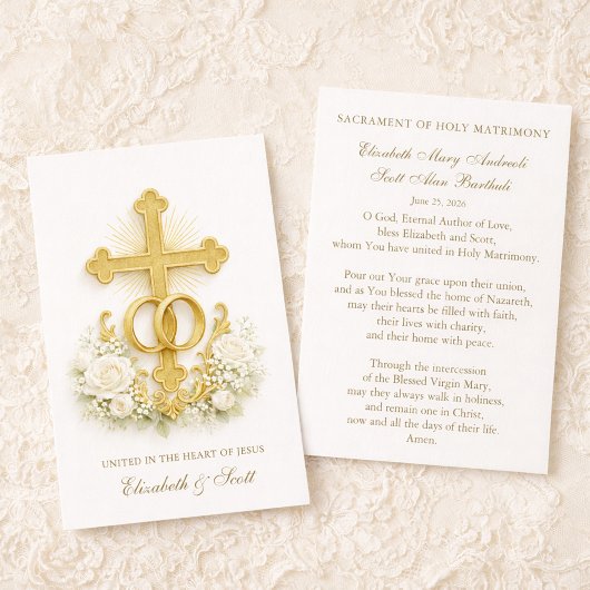 カトリック結婚祈祷カード ゴールドクロス