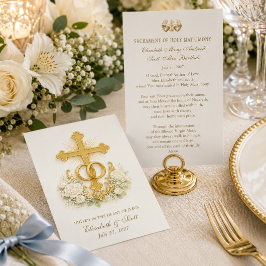 カトリック結婚祈祷カード ゴールドクロス