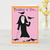 カトリック考えのグリーティングカードの修道女 カード (黄色い花)