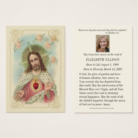 カトリック聖なるハートのイエズエンジェルスヴィンテージ (正面&裏面)