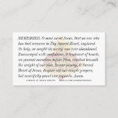 カトリック聖なるハートイエスメモリア祈りの言葉 プレイスカード (裏面)