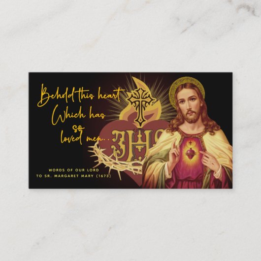カトリック聖なるハートイエスメモリア祈りの言葉 プレイスカード (正面)