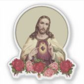 カトリック聖なるハート神の慈悲しいイエス シール (正面)
