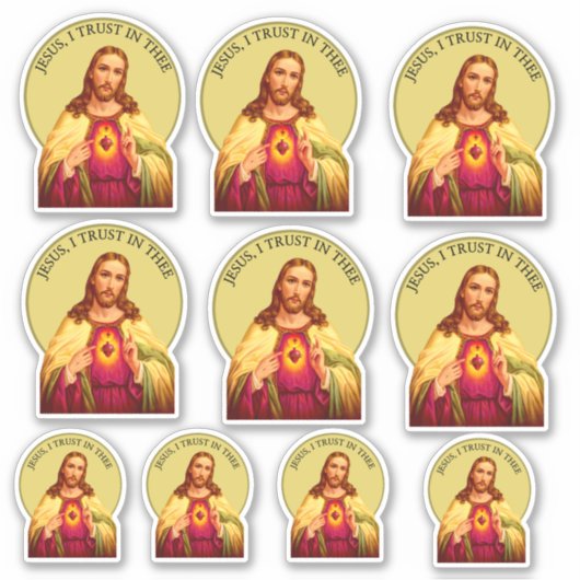 カトリック聖なるハート神の慈悲しいイエス シール (正面)