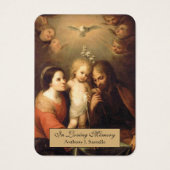 カトリック聖なる家族の葬儀祈りの言葉聖なるカード (正面)