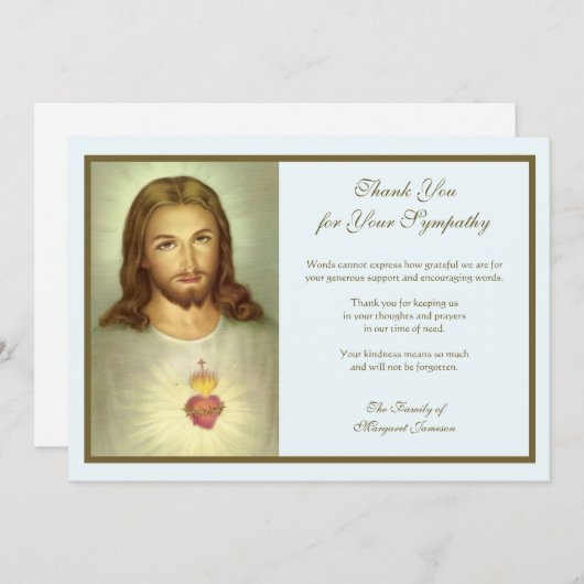 カトリック聖ハートイエス弔慰 サンキューカード (正面/裏面)