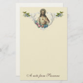 カトリック聖ハートイエズス宗教的ヴィンテージ 便箋 (正面/裏面)