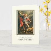 カトリック聖ミカエル大天使祈りの言葉 カード (黄色い花)