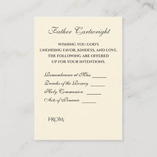 カトリック聖ヨセフスピリチュアルブーケ神聖カード エンクロージャーカード (裏面)