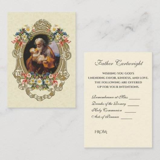 カトリック聖ヨセフスピリチュアルブーケ神聖カード エンクロージャーカード (正面/裏面)