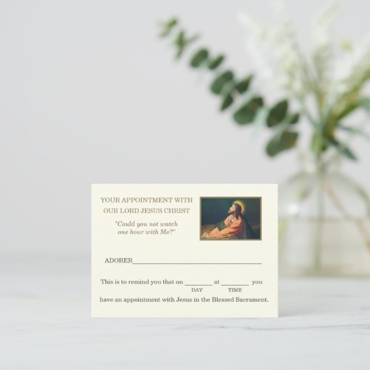 カトリック聖体崇拝イエスアポイントメント 名刺 (スタンド正面)
