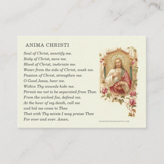 カトリック聖体崇拝イエス祈りの言葉 エンクロージャーカード (裏面)