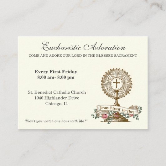 カトリック聖体崇拝イエス祈りの言葉 エンクロージャーカード (正面)